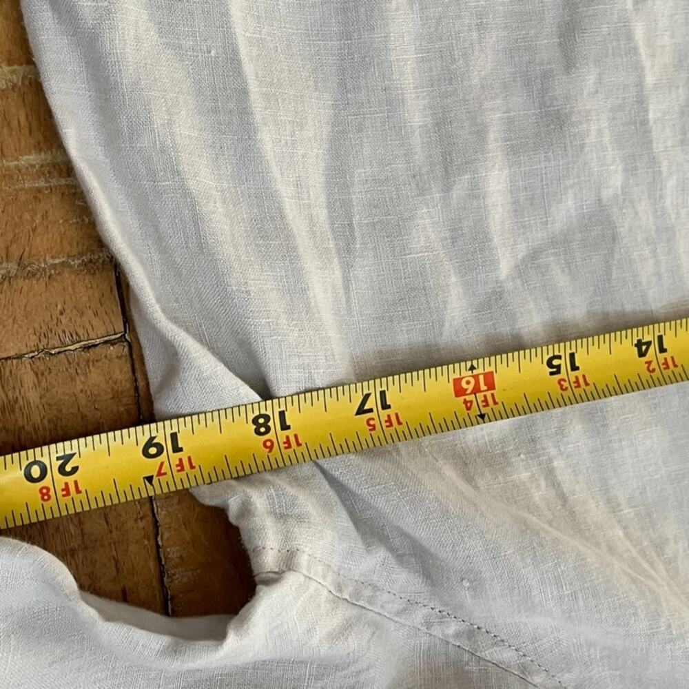 Saint Tropez West Popover Shirt Women's Size M Beige 100% Linen Top - Picture 6 of 11